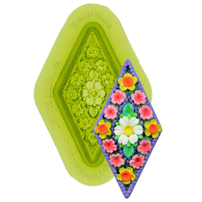 Serenade Medallion Silicone Sprig Mold for Ceramics and Pottery by Marvelous Molds