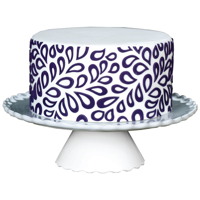 Decorated Cake Image showing the Splash Food Safe Silicone Onlay for Fondant Cake Decorating by Marvelous Molds
