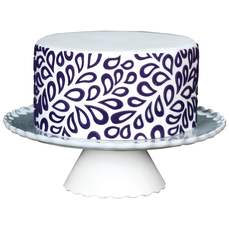 Decorated Cake Image showing the Splash Food Safe Silicone Onlay for Fondant Cake Decorating by Marvelous Molds