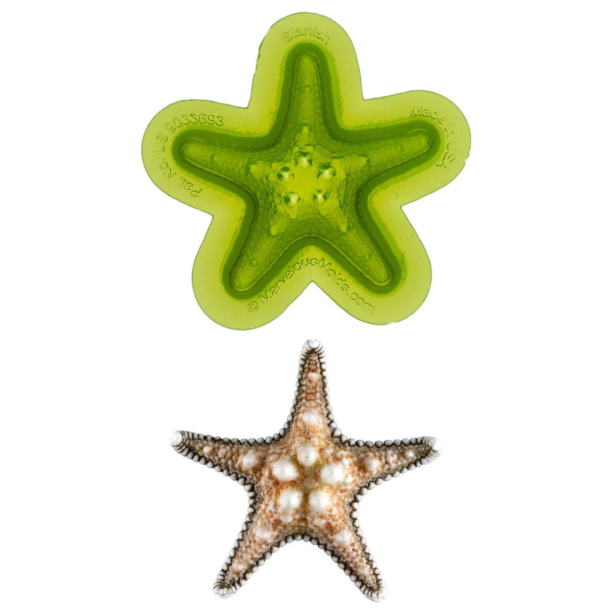 Starfish Food Safe Silicone Mold for Fondant Cake Decorating by Marvelous Molds