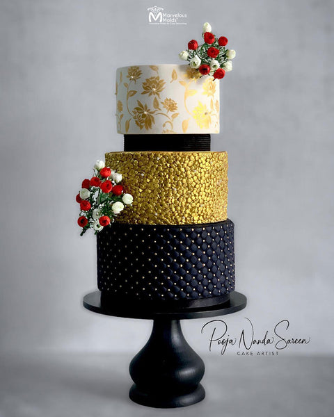Sequin and Confetti Party Cake decorated using the Marvelous Molds Confetti Already Simpress