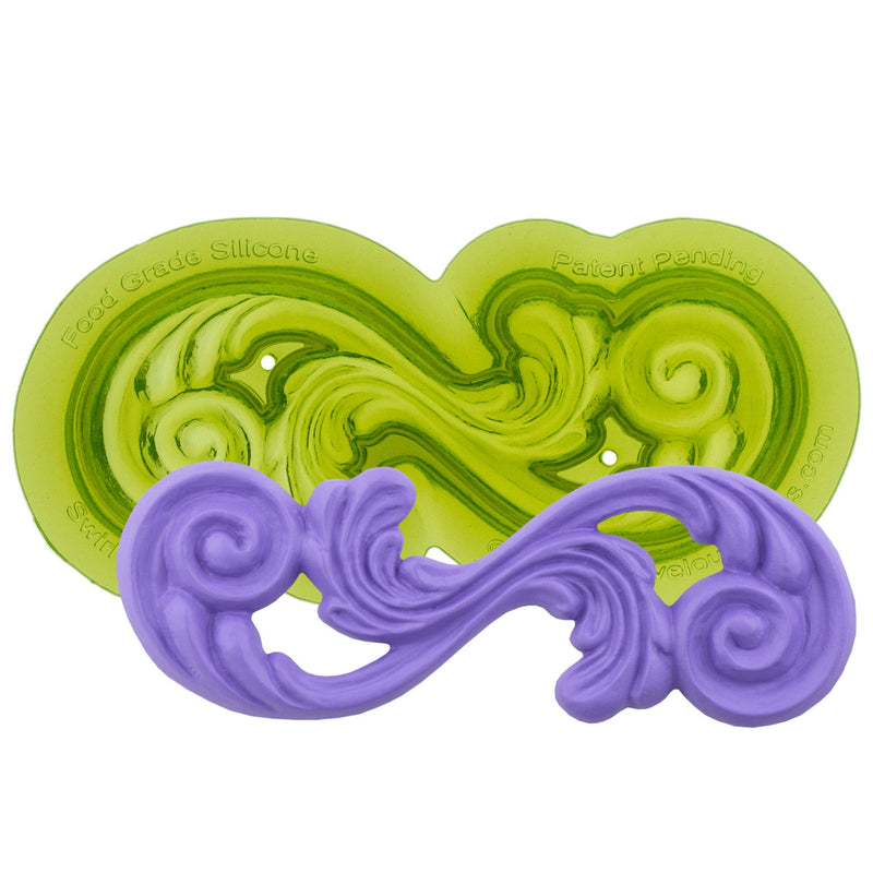 Swirl S-Curve Scroll Silicone Sprig Mold for Ceramics by Marvelous Molds