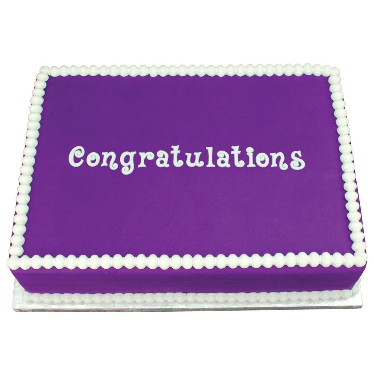 Decorated Cake using Swirly Congratulations Flexabet Food Safe Silicone Letter Maker by Marvelous Molds