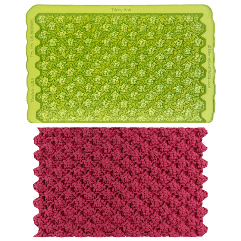 Trinity Knit Food Safe Silicone Simpress Mold for Fondant Cake Decorating by Marvelous Molds