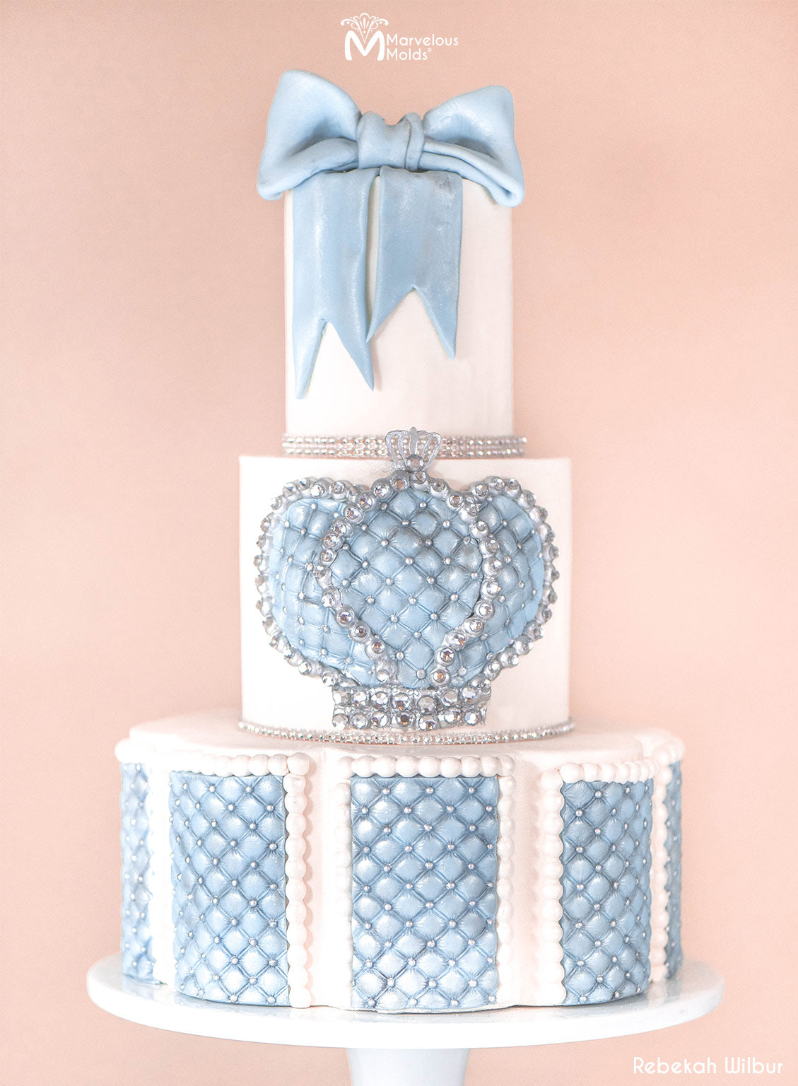 Royal Themed Birthday Cake Decorated Using the Tufted Swiss Dot Simpress by Marvelous Molds