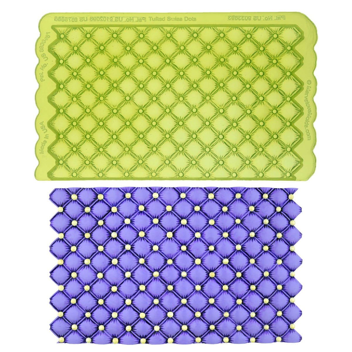 Tufted Swiss Dot Food Safe Silicone Simpress Mold for Fondant Cake Decorating by Marvelous Molds