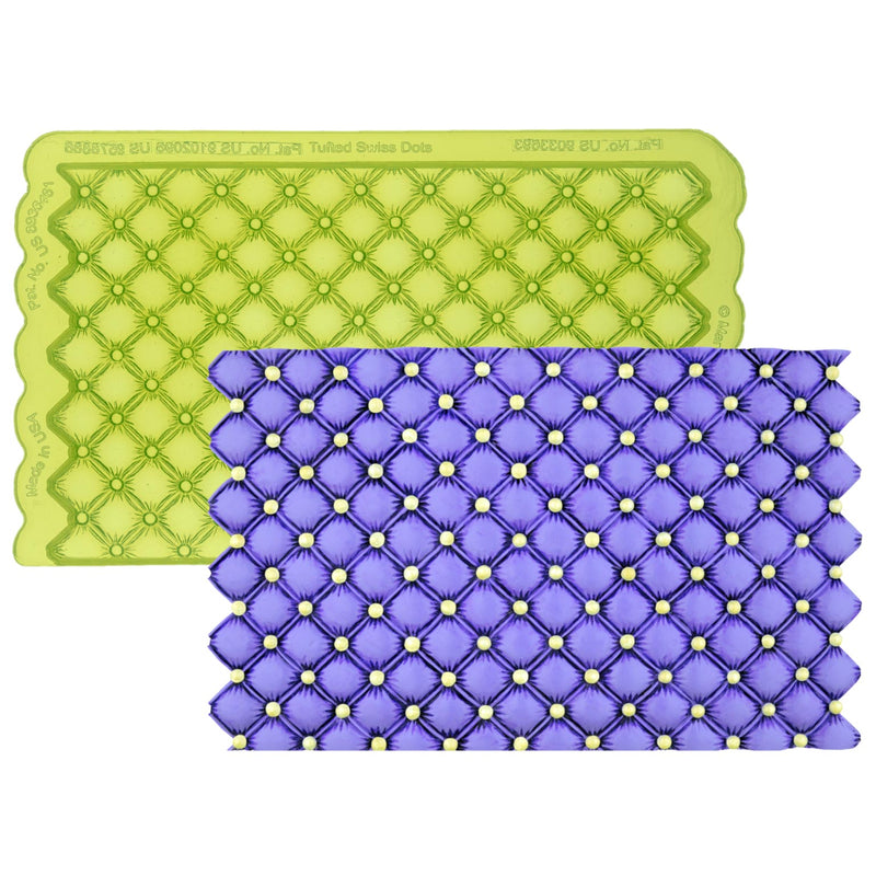 Tufted Swiss Dot Silicone Simpress, Texture Mat, Sprig Mold for Fondant Cake Decorating by Marvelous Molds