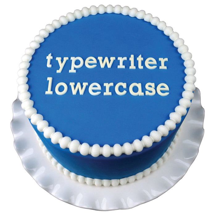 Decorated Cake using Typewriter Lowercase Flexabet Food Safe Silicone Letter Maker by Marvelous Molds