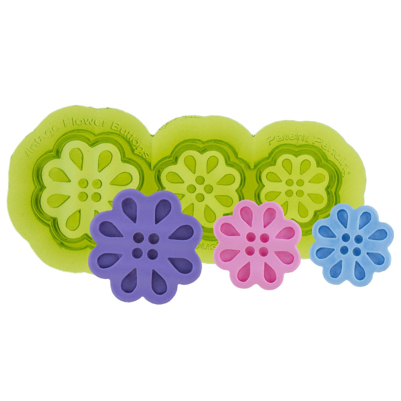 Vintage Flower Silicone Sprig Mold for Pottery by Marvelous Molds