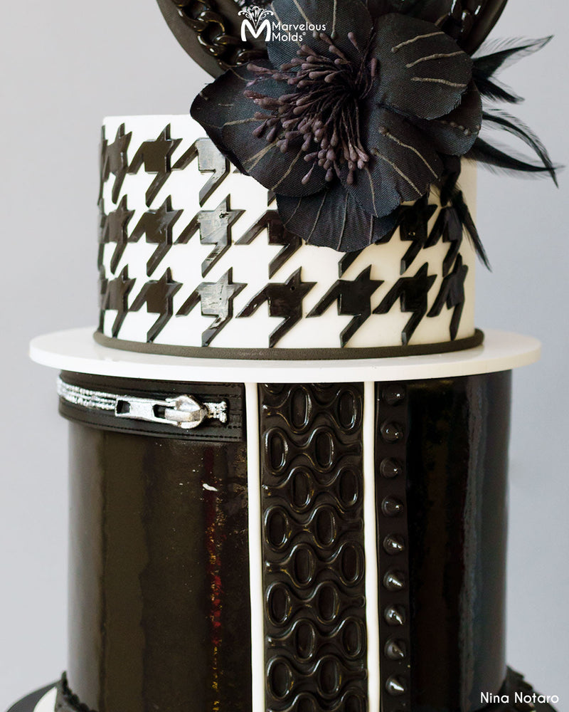 Fashion Themed Cake Decorated Using the Zipper & Pull Silicone Mold for Cake Decorating by Marvelous Molds